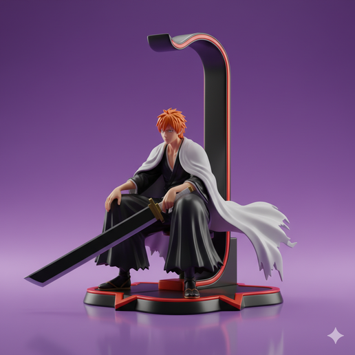 anime headphone stand Nice Looking headphone holder stand headphone holder 3D Model STL 3d printable headphone stand for Easy Printing