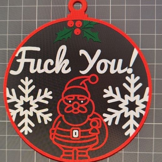 STL file Grumpy Santa Ornament 🎅 ・3D print object to download・Cults