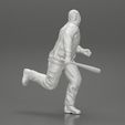 3DG-0010.jpg gangster man in hoodie fears running and holds a baseball bat