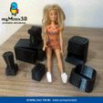 myMinis3D ' printable miniatures Kitchen Set for Barbie dolls and dolls house terrain | 3D print models.