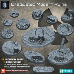 720X720-dmrset.jpg 3D file Dilapidated Modern Ruins Set (pre-supported)・3D printable model to download