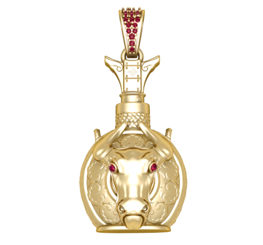 Imperial Bull Zodiac Medallion – 3D Printable Cultural Jewelry CAD Model