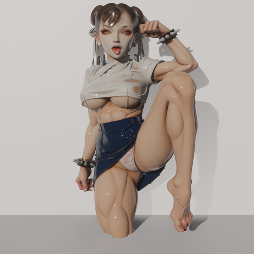 Chun Li street fighter sexy figure STL File for 3D printingCults