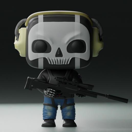👻 Funko Ghost Call of duty・ STL File for ・Cults