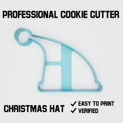 Christmas hat cookie cutter2.png Archivo STL Sombrero de Navidad Cortador de galletas・Modelo imprimible en 3D para descargar