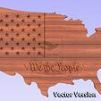 US-Map-We-The-People-Vector-Version-©.jpg USA Map - We The People - CNC Files For Wood, 3D STL Model