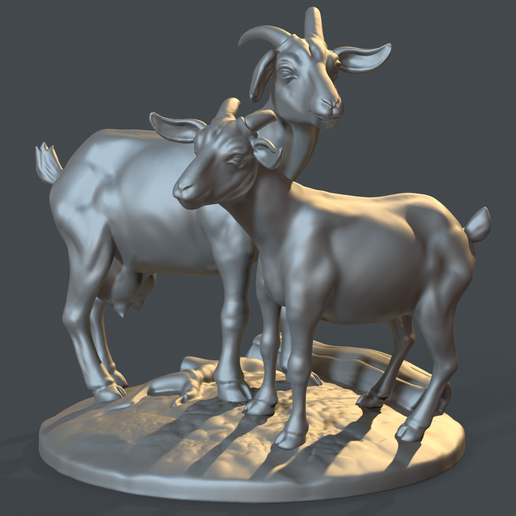 🐐 Goats・ OBJ File for 3D printing・Cults