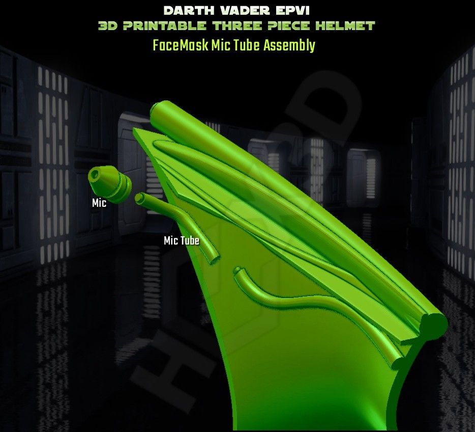 microphone__Assembly.jpg STL file Darth Vader - 3D Printable Reveal Helmet・3D printer design to download, Geoffro