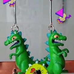 WhatsApp-Image-2021-12-20-at-4.21.34-PM.jpeg STL file Reptar Earrings・Design to download and 3D print