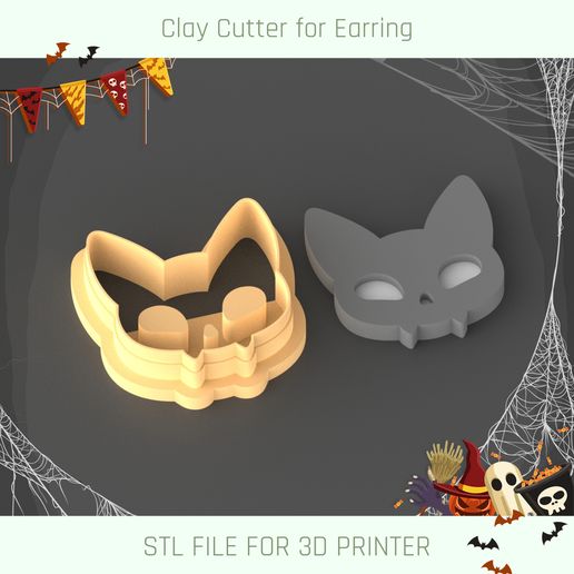 Cat Halloween Clay Cutter 3D model
