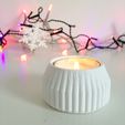 Candle_1.jpg Free STL file Striped Tea Candle Holder・3D printing design to download, 3DBROOKLYN