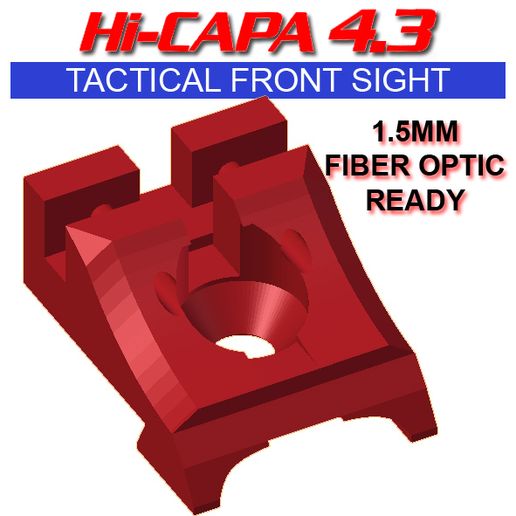 A-Hi-Capa-Sight-43-New-Again-Raised-Tactical-Sight-Model-C-06.jpg AIRSOFT SEULEMENT TOKYO MARUI TM CLONES COMPATIBLE 2011 HI CAPA 4.3 SIGHT RAISED TACTICAL REAR FIBER OPTIC SIGHT READY