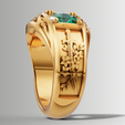 111.png Большое тройное овальное кольцо с камнем 3D модель | Пользовательский гравированный хвостовик | STL CAD файл