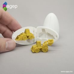 loader_cults.jpg Free STL file Surprise Egg #3 - Tiny Wheel Loader Toy・3D print object to download