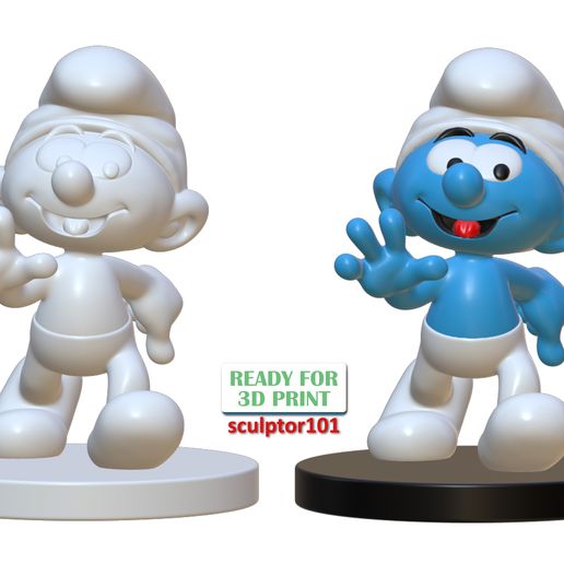 Smurf-pose-1-1.jpg The Smurfs 3D Model - Smurf fan art printable model