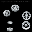 Drag / Gasser vintage rim / wheel for model kit and custom diecast @ © a a Fichier STL Drag / Gasser 10 rayons jante vintage pour maquette et custom diecast・Modèle pour impression 3D à télécharger