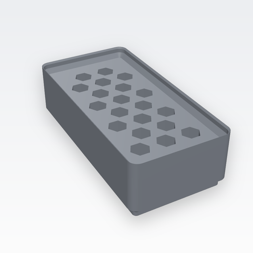 Gridfinity 1x2 3U portapuntas hexagonales 1/4" (20 puntas) / 1x2 3U 1/4" hex bit holder (20 bits)