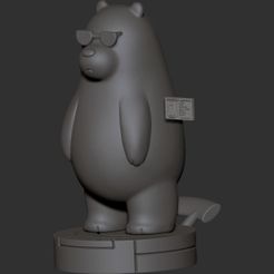rtyd56.jpg OBJ file Ice Bear figure statue from We Bare Bears・3D printable model to download