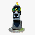 model-1.png Moai statue wearing sunglasses and a party hat NO.1