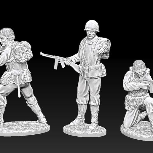 WW2 US Officers printable miniatures 3D model