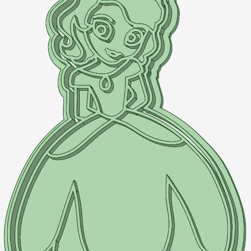 Princess Sofia whole cookie cutter 3D model