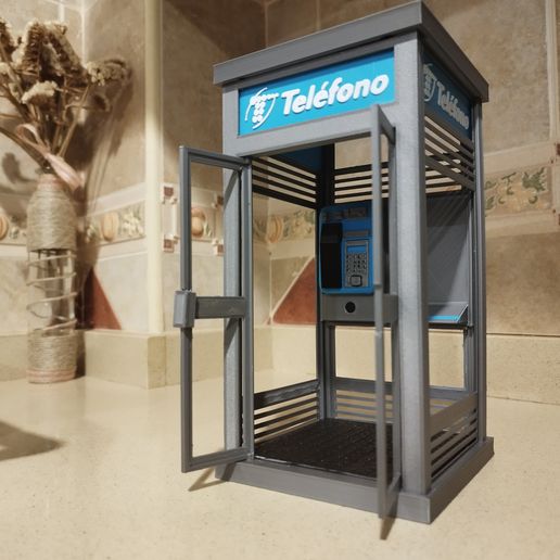 3D file Spanish telephone booth lamp 📞 ・Model to download and 3D print ...