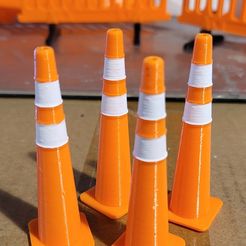 Traffic-cones.jpg STL file 1/14 scale traffic road cone・3D printer model to download