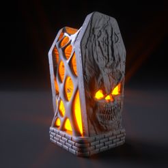 4.jpg Бесплатный STL файл Halloween Tomb Lamp・3D-печать объекта для загрузки, tolgaaxu
