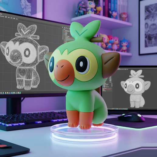 🐉 Pokemon Grookey - CFS, AMS Multicolor・ STL File for 3D printing・Cults