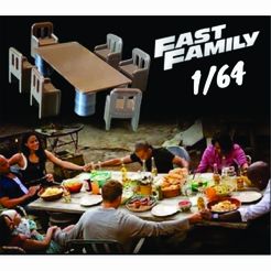 fast-table.jpg Fast and Furious Family Table Barbecue Table and Chairs Diorama Hot-wheels scale