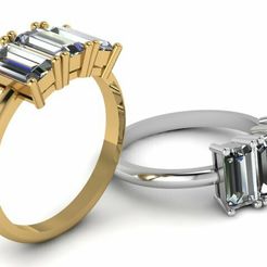 RING1.jpg Cubic Zirkonia Verlobungsring 3d druckbares Modell