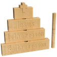 1A.png DECORATION OF "JESUS IS THE REASON FOR THE SEASON"  BLOCKS IN THE SHAPE OF A TREE