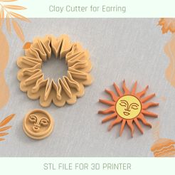 Clay Cutter for Earring STL FILE FOR 3D PRINTER 3D-Datei Boho Sun Polymer Clay Ausstecher・3D-druckbares Modell zum herunterladen