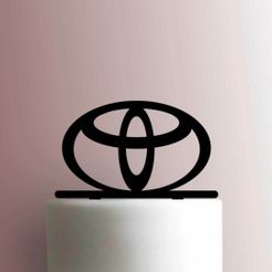 JB_Toyota-Logo-225-A132-Cake-Topper.jpg STL file TOYOTA LOGO TOPPER・3D printer model to download