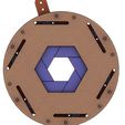 mechanical iris-hexagon cutout 2.jpg STL-Datei Gleitende mechanische Blende - Sechskantausschnitt・3D-druckbare Vorlage zum herunterladen