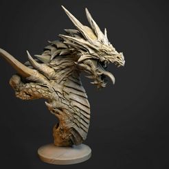 mau-wei-yong-r04.jpg Archivo 3D Busto con cabeza de dragón・Objeto imprimible en 3D para descargar