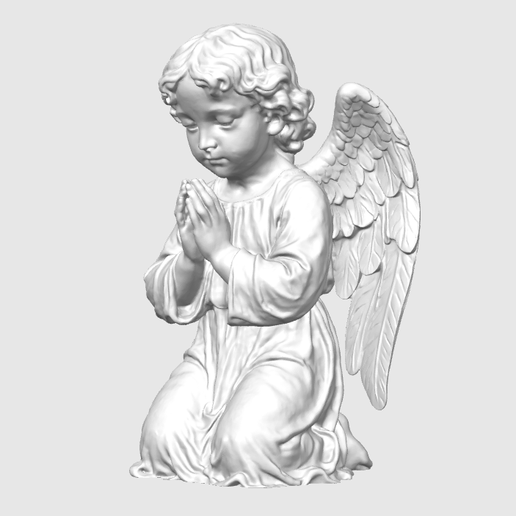 3D Praying Angel – Religious Wall Art | STL Model - 3D model önizlemesi