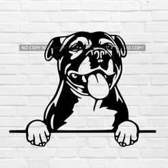murbrique.jpg Staffordshire Bull Terrier dog wall decoration