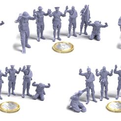 Soldiers_surrender_Full_01.jpg 3D file WW1 Surrender Soldiers (5 nationalities) - 28mm・3D printable model to download