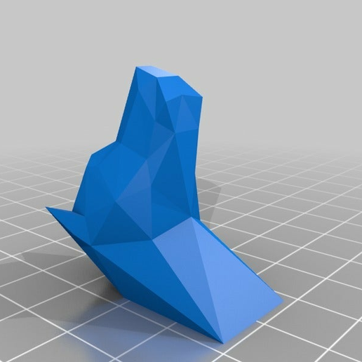 low polygon dog head - 3D model önizlemesi
