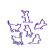full_set.stl Cat cookie cutters 6 pack (thinner version)