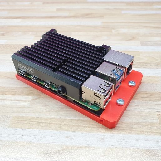 Raspberry Pi 4B aluminium case mount 3D model
