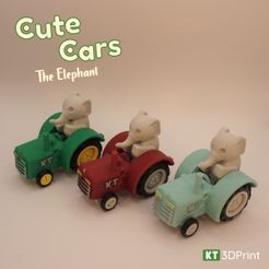 CuteCarsElephant_11.jpg Fichier STL gratuit Voitures mignonnes - Éléphant・Plan à télécharger et à imprimer en 3D