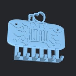 Captura-de-Pantalla-2023-04-15-a-las-9.57.33.jpg STL file KEY HANGER ...KEY HANGER... ANTIQUE LOGO -HOT ROD- 175X155X44 MM PRINT WITHOUT SUPPORTS・3D printer design to download