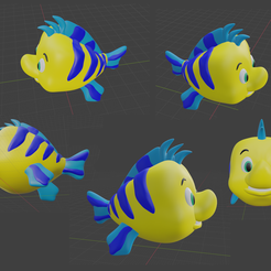 flounddd.png STL file Flounder The Little Mermaid・Design to download and 3D print, srbecerrita