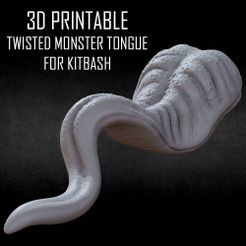 TONGUE_01_TWIST_CULTS3D.jpg 3D PRINTABLE MONSTER TONGUE FOR KITBASH - TWISTED