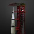 6.jpg Nasa Saturn V Rocket and Launch Pad Apollo 3D model, file STL OBJ for 3D Printer