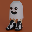 1.png Little ghost with Halloween slippers