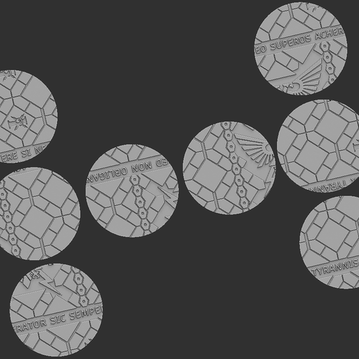 60mm Round Base and Base Tops - Imperial Palace 3D model