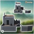2.jpg Medieval building with low wall with door and wooden palisade (8) - Medieval Gothic Feudal Old Archaic Saga 28mm 15mm RPG